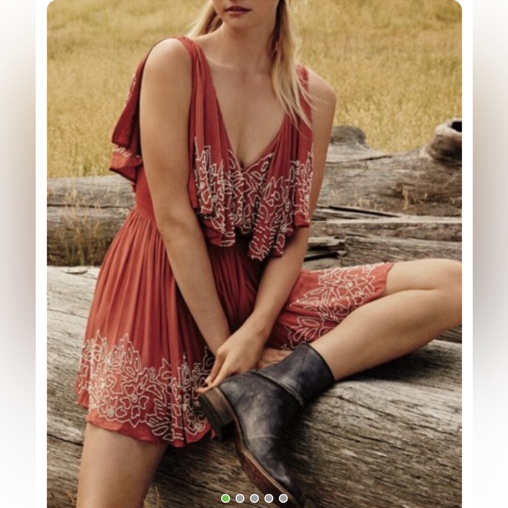 Free People Silvia Beaded Wrap Dress